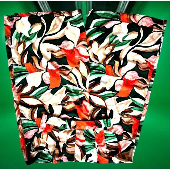 Moon Orchid Palazzo Pants Medium Abstract Festive High Waist Cruise Islands EUC - Picture 9 of 12
